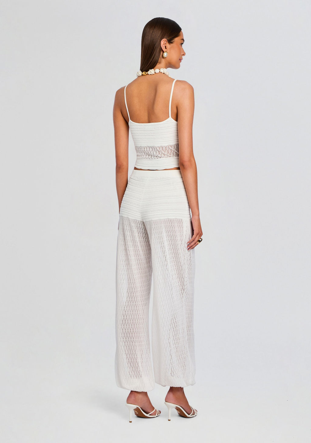 Devyn Knit Pant by retrofête in White, product image 5