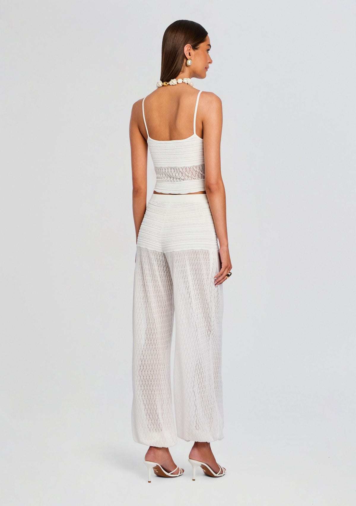Devyn Knit Pant by retrofête in White, product image 5