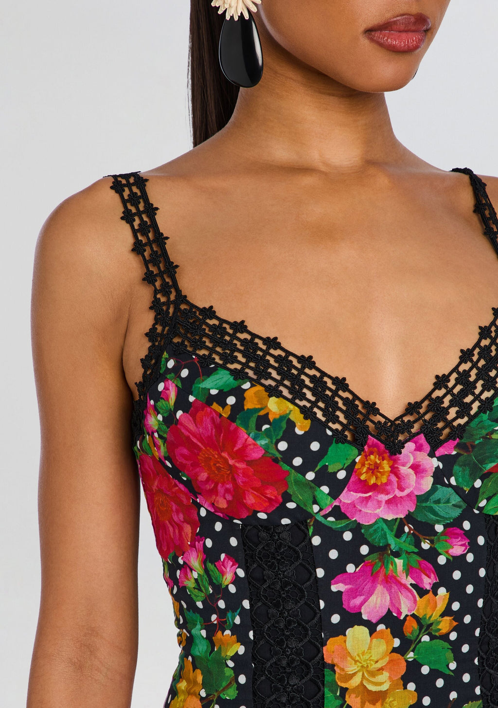 Rosario Long Dress by Charo Ruiz in Black Dots, product image 2