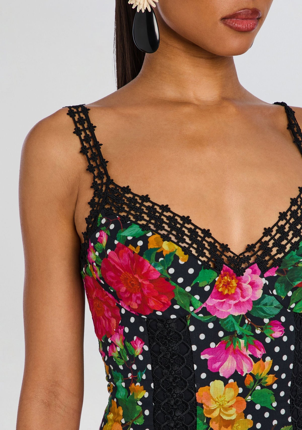 Rosario Long Dress by Charo Ruiz in Black Dots, product image 2