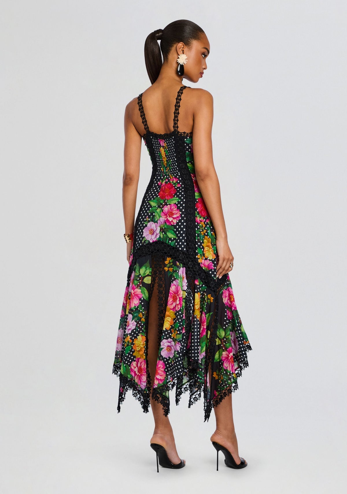 Rosario Long Dress by Charo Ruiz in Black Dots, product image 4