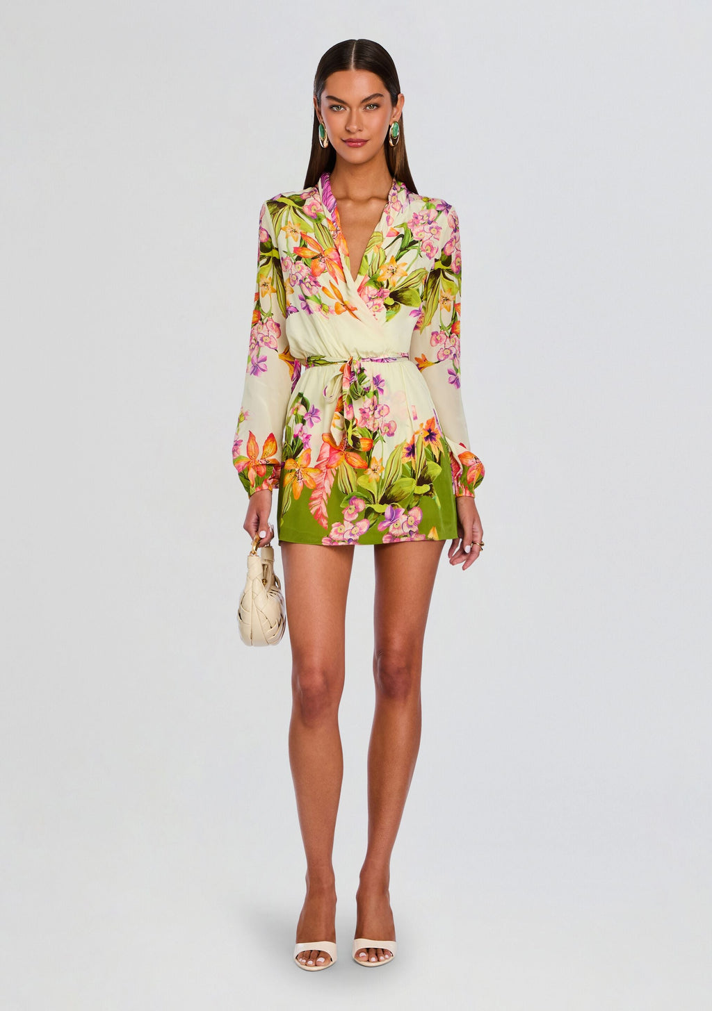 Dio Mini Dress with Detachable Belt by Rococo Sand in Cream, product image 1
