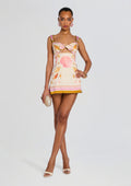 Margarie Silk Dress by retrofête in Ochre Shell Foulard, product image 1