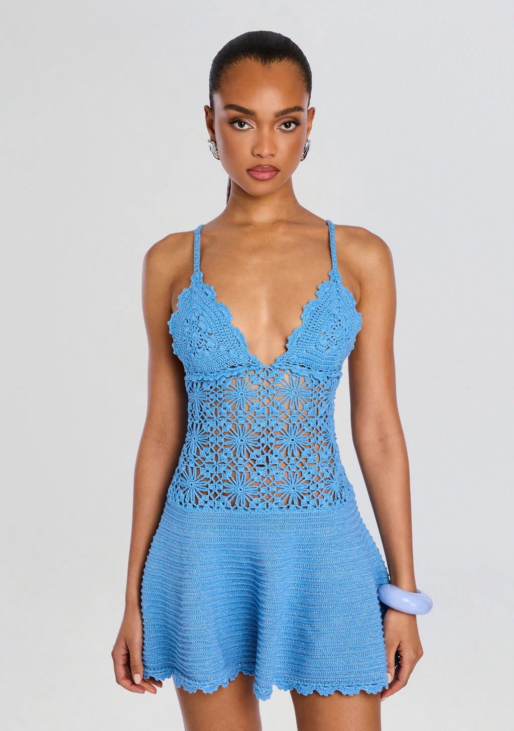 Miles Crochet Dress by retrofête in Metallic L'Acqua, product image 5