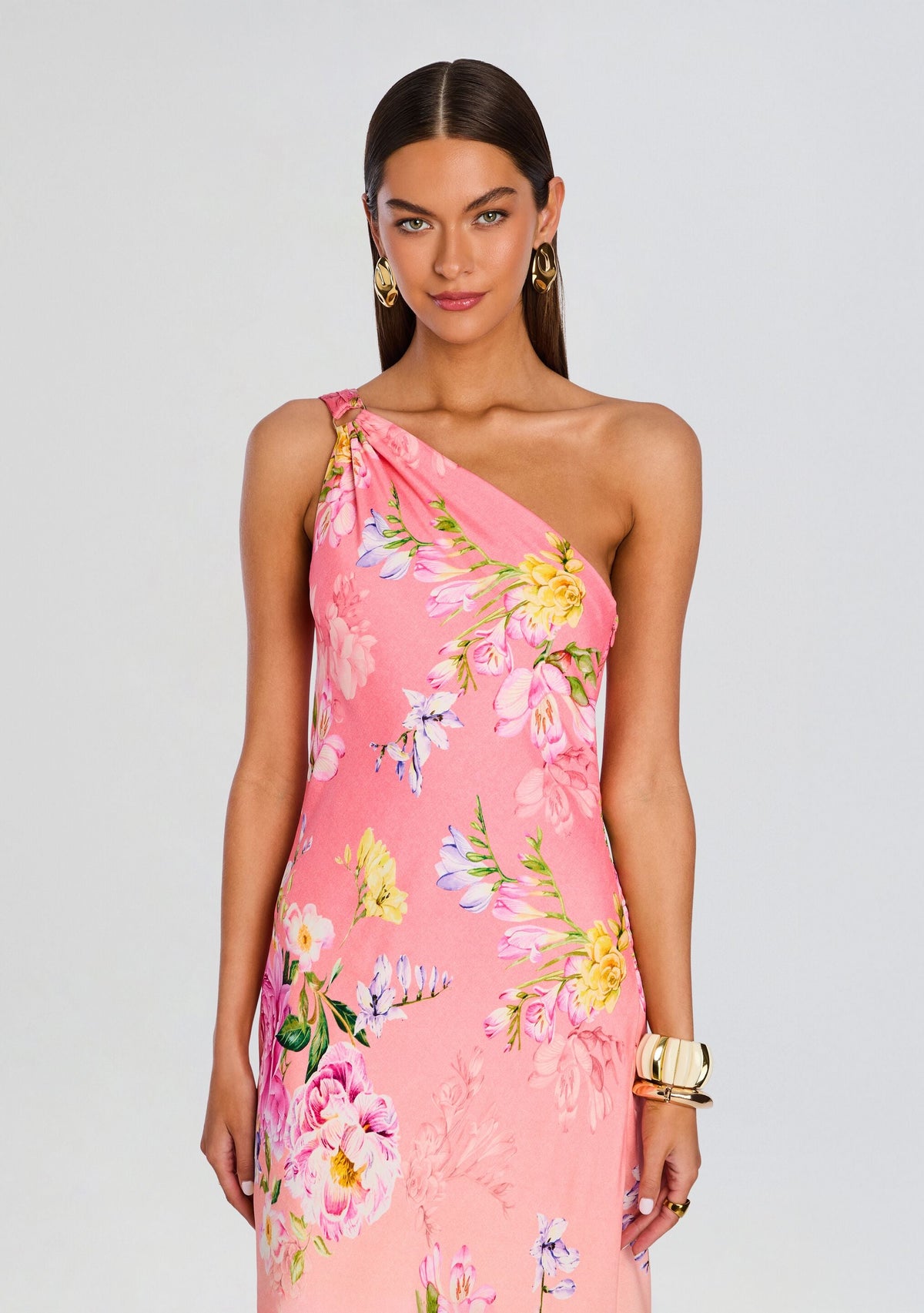 Avya One Shoulder Sash Dress by Hemant & Nandita in Multi, product image 5