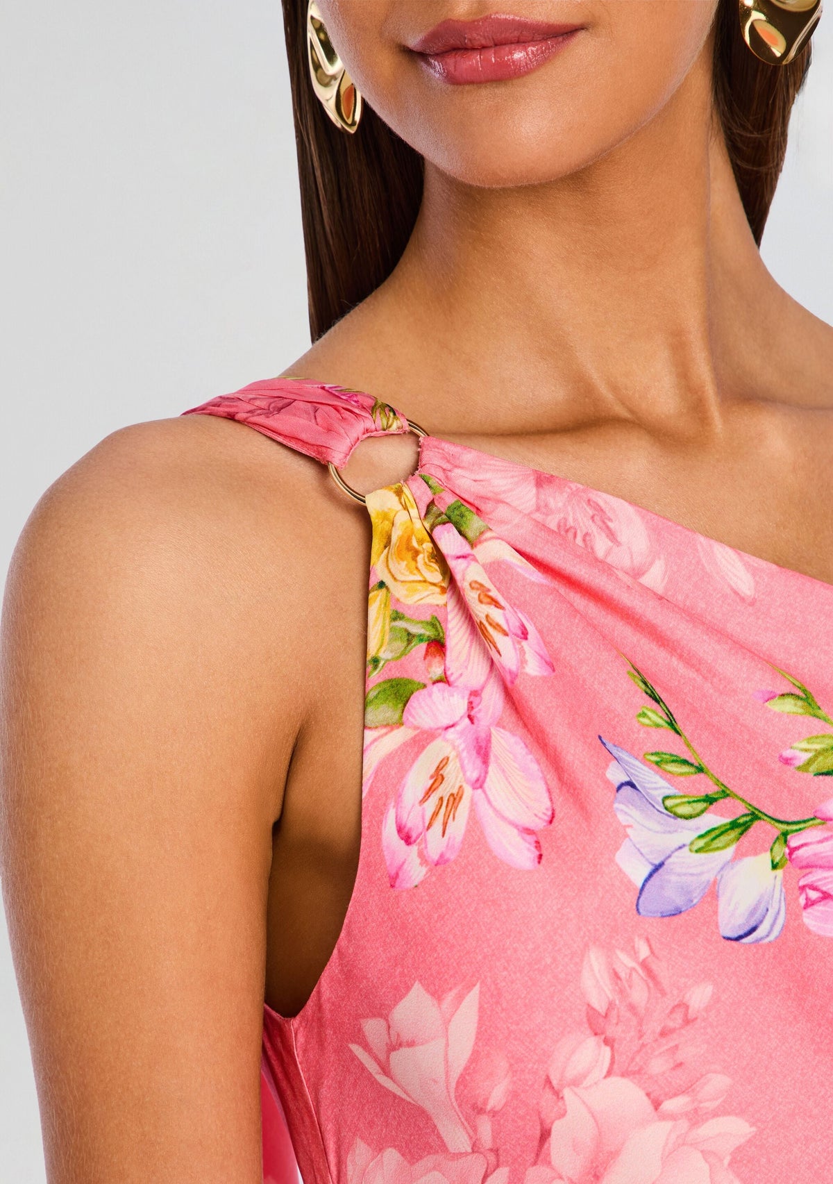 Avya One Shoulder Sash Dress by Hemant & Nandita in Multi, product image 2