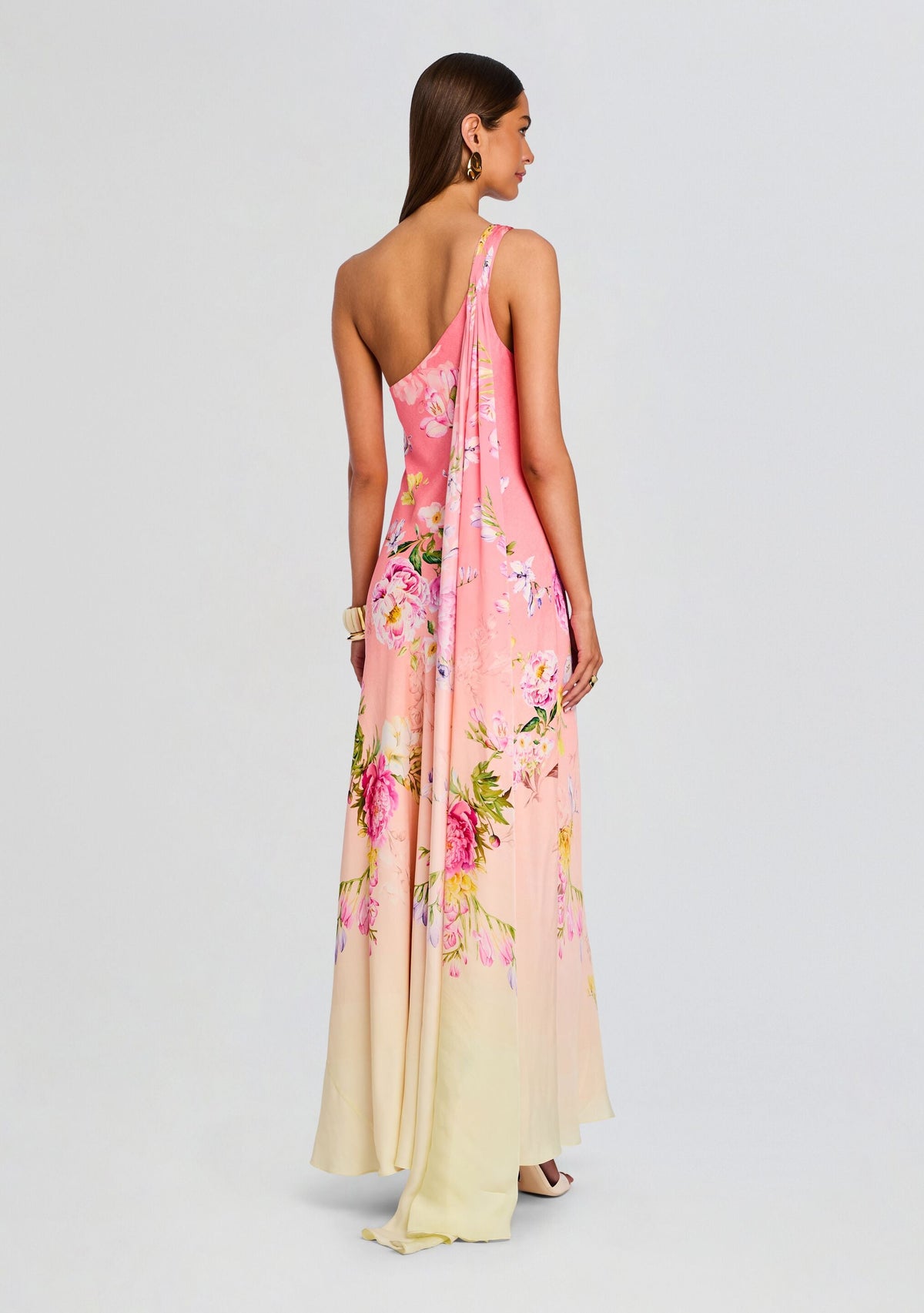 Avya One Shoulder Sash Dress by Hemant & Nandita in Multi, product image 4