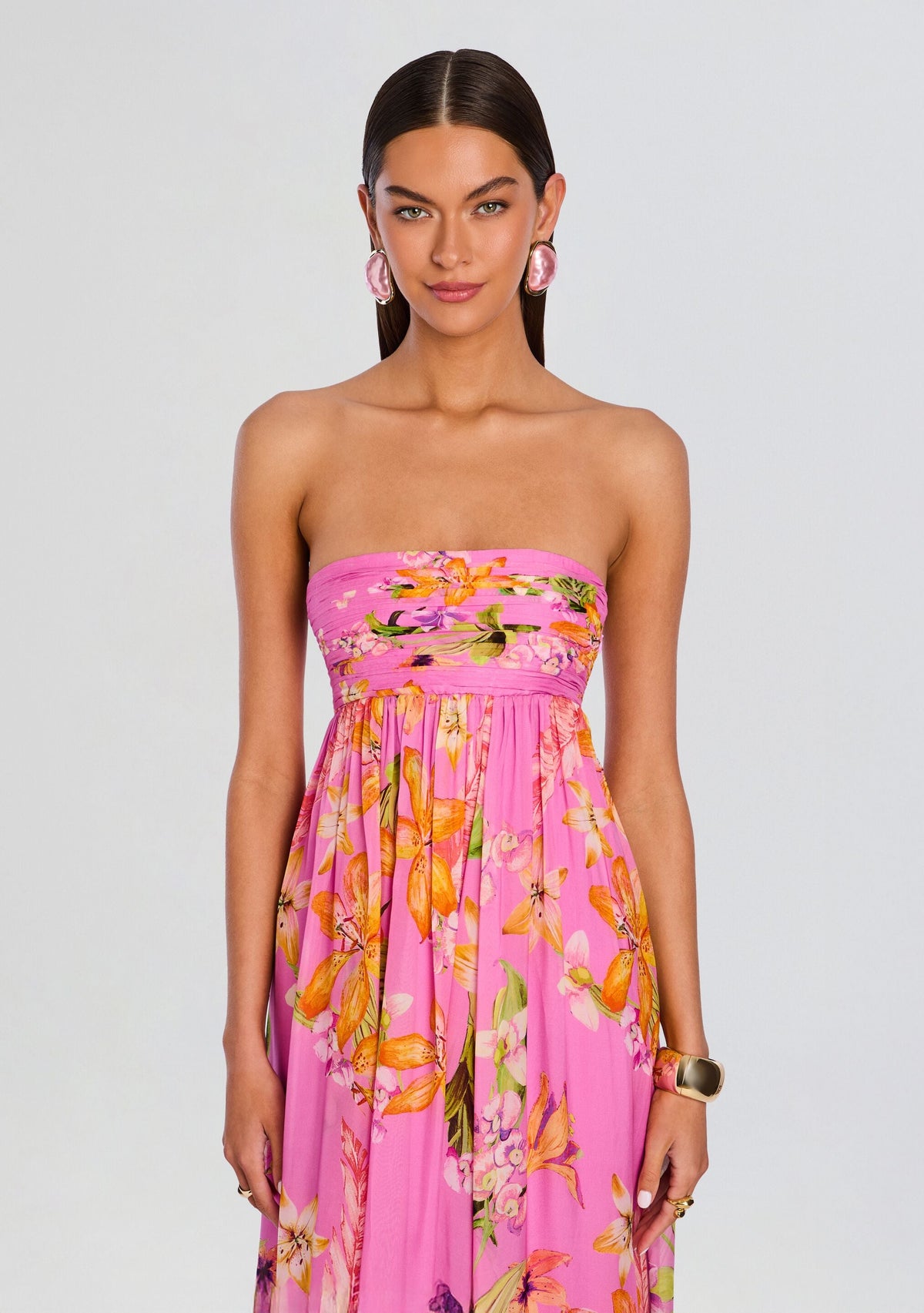 Posy Strapless Mini Dress by Rococo Sand in Pink, product image 5