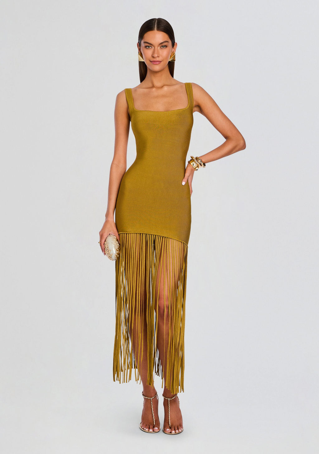 Saddler Dress by retrofête in Ochre, product image 1