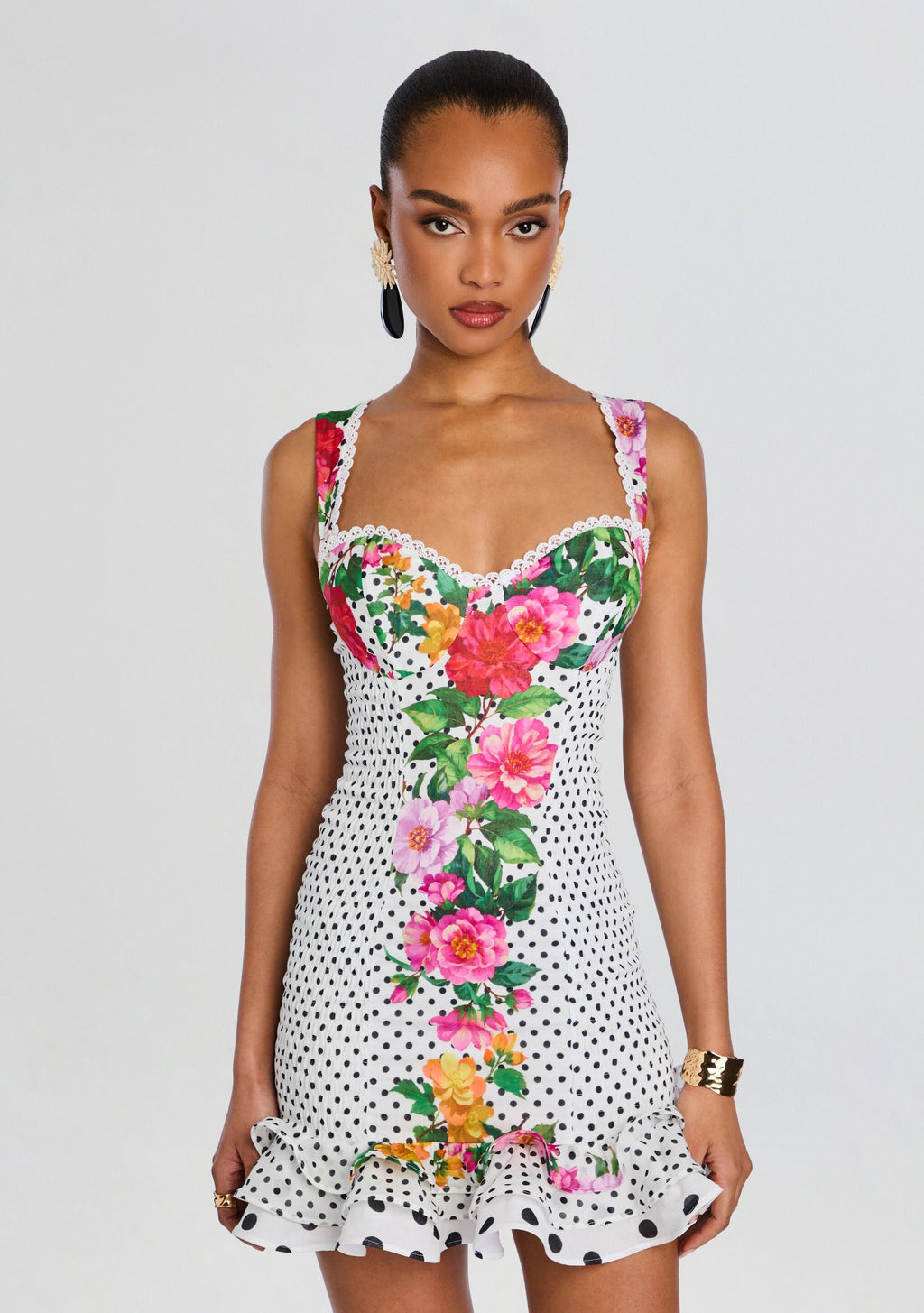 Aitana Short Dress by Charo Ruiz in White Dots, product image 5