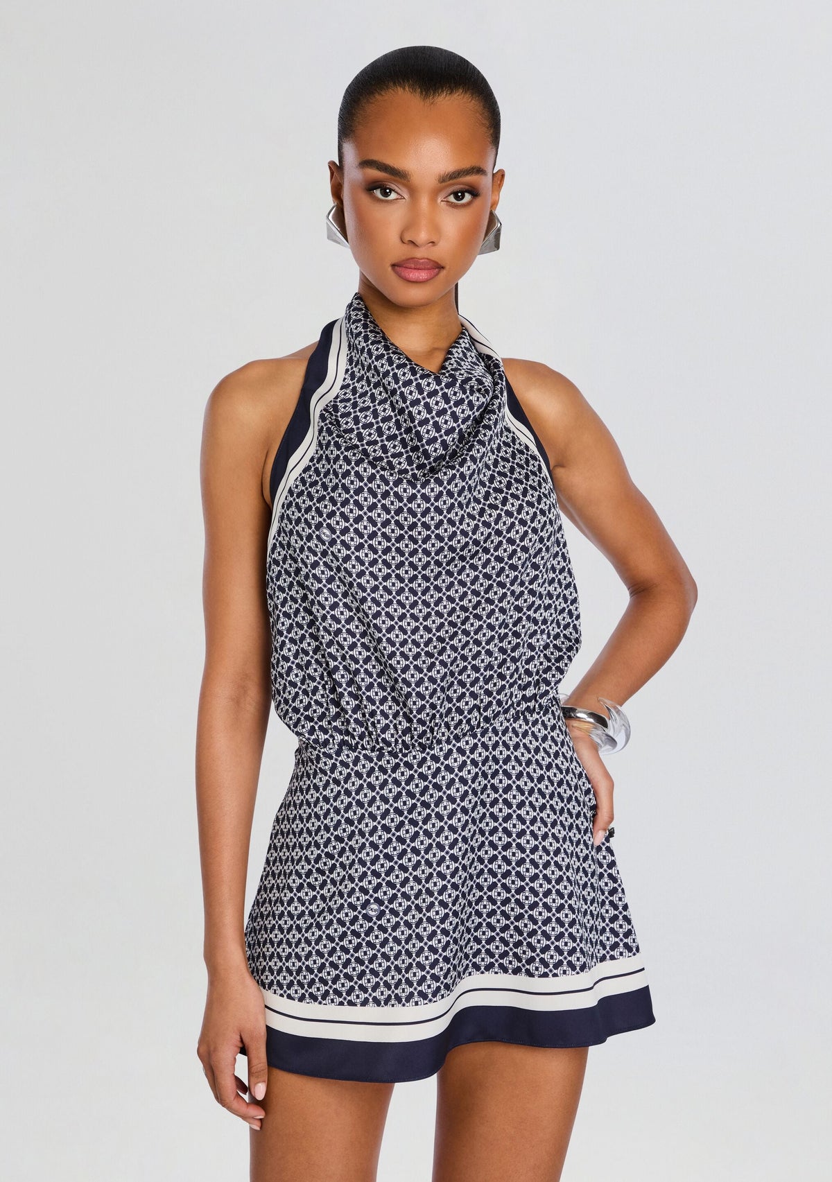 Winny Mini Dress by SEROYA in Navy Mosaic, product image 5