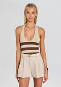 Amira Knit Tank by SEROYA in Almond/ Cocoa Brown, product image 1