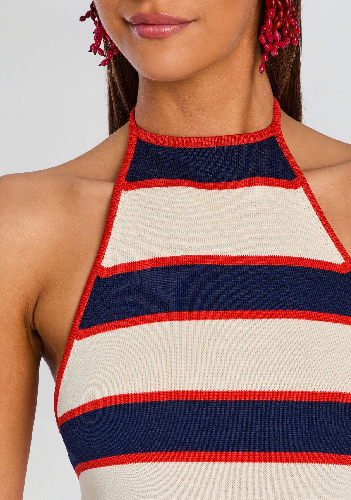 Arrabella Knit Maxi Dress by SEROYA in Eggshell Stripe, product image 2