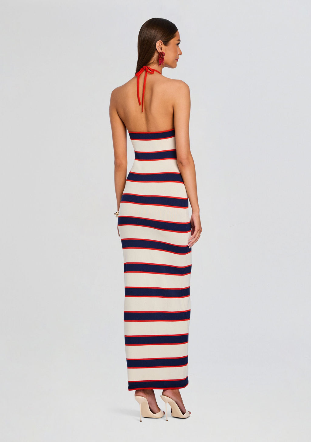Arrabella Knit Maxi Dress by SEROYA in Eggshell Stripe, product image 4