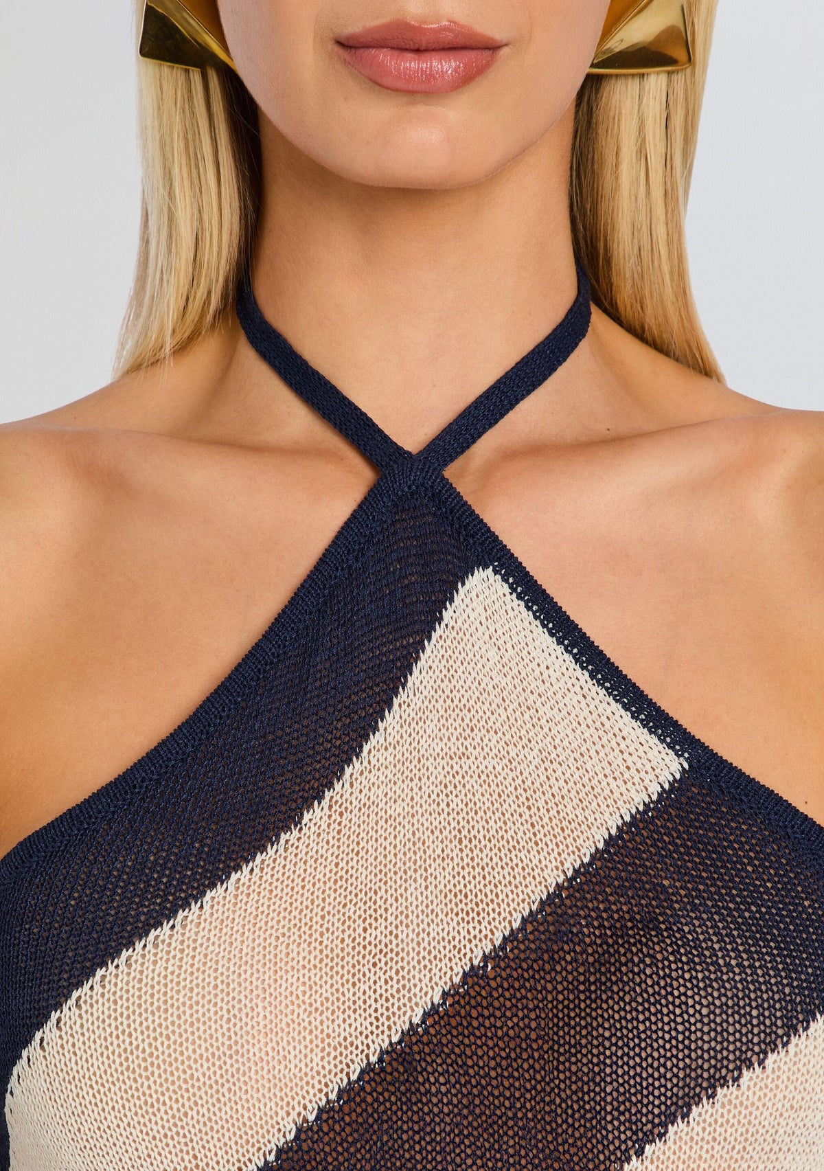 Dree Knit Maxi Dress by SEROYA in Navy/Eggshell, product image 2