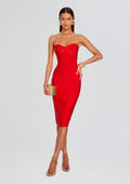Drussie Bandage Knit Dress by retrofête in Geranium, product image 1