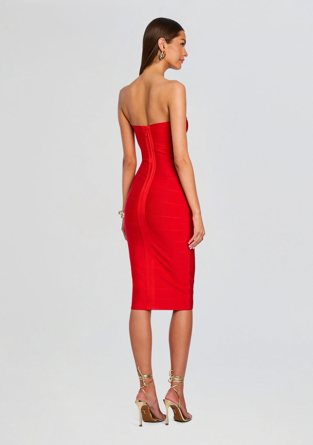 Drussie Bandage Knit Dress by retrofête in Geranium, product image 4