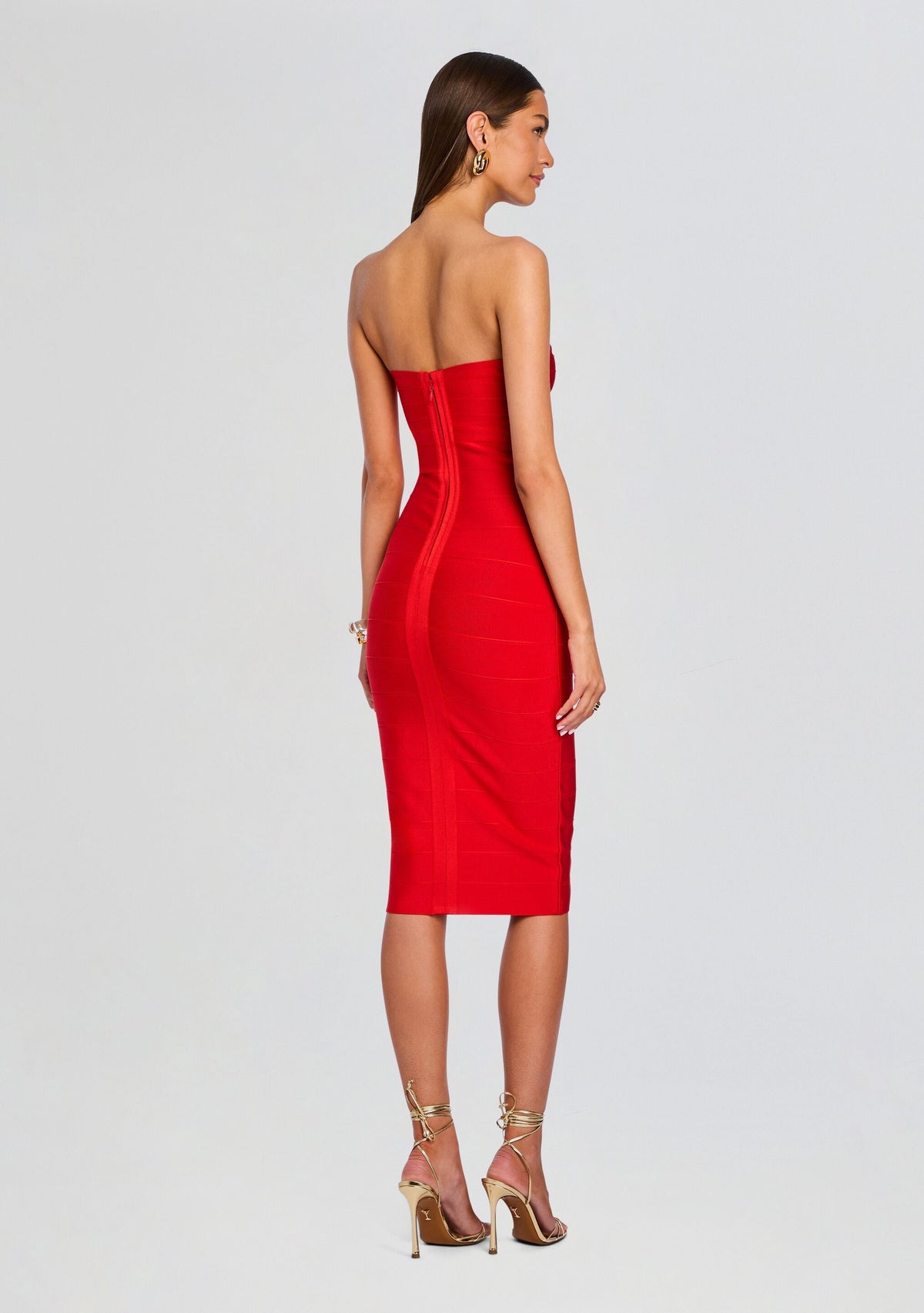 Drussie Bandage Knit Dress by retrofête in Geranium, product image 4