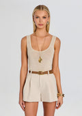 Hero Knit Tank Top by SEROYA in Almond, product image 1