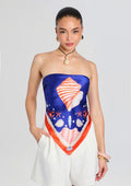 Alivia Silk Top by retrofête in Santorini Marine, product image 1