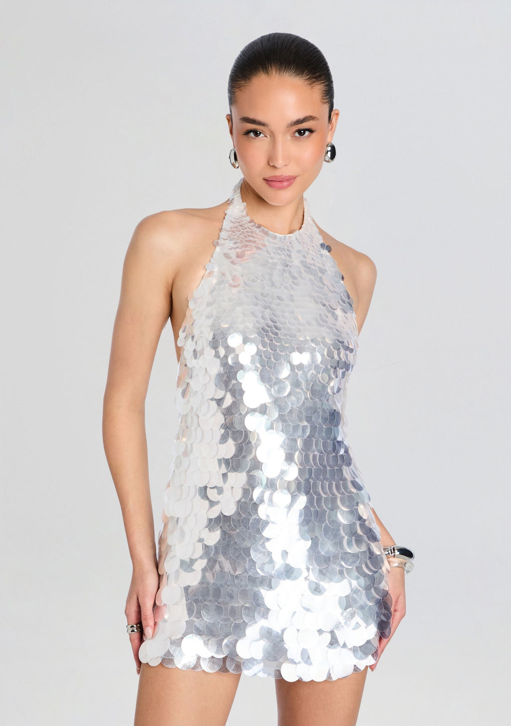 Bondera Sequin Dress by retrofête in Silver, product image 5