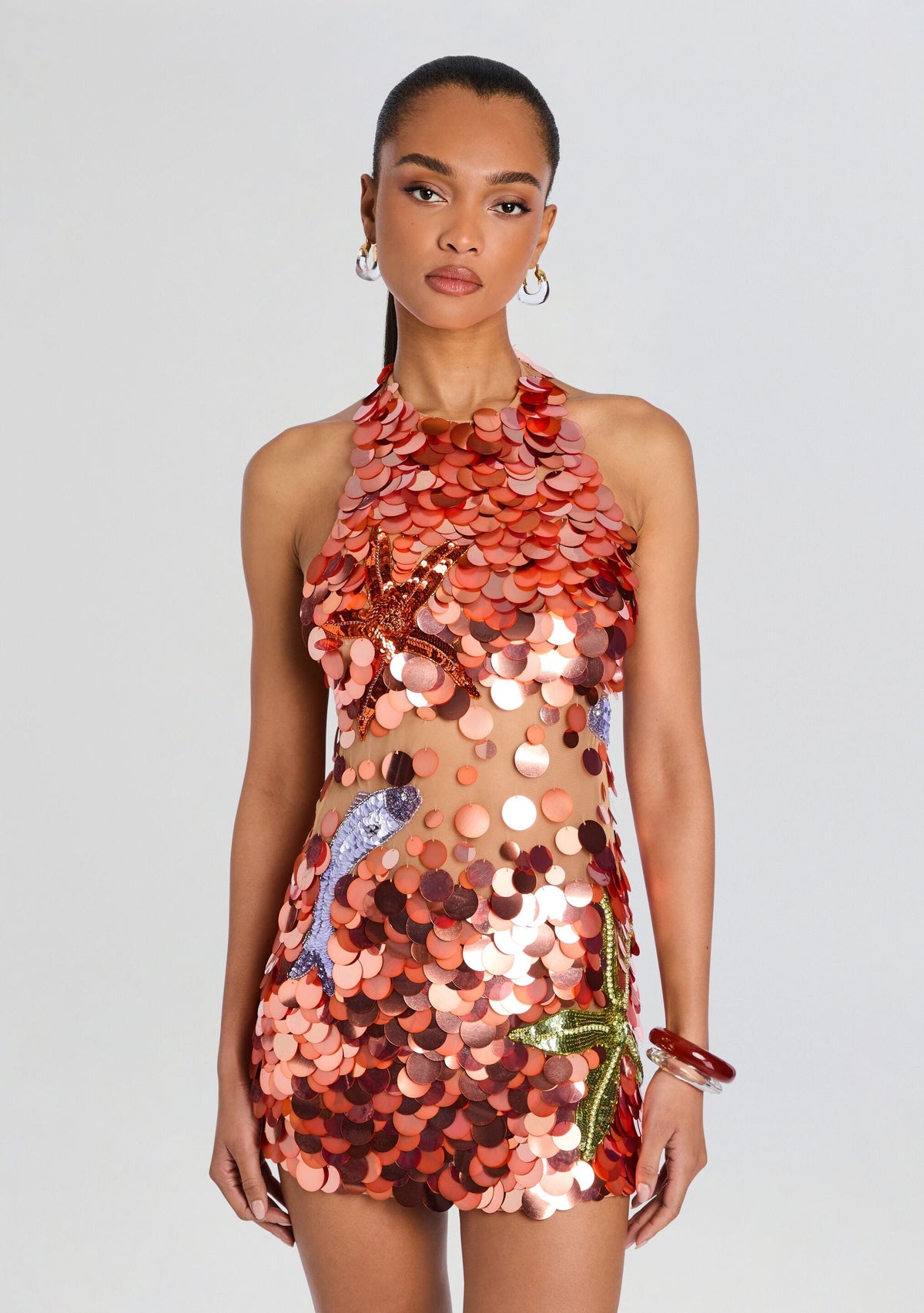 Dorothy Sequin Dress by retrofête in Geranium / Multi, product image 6