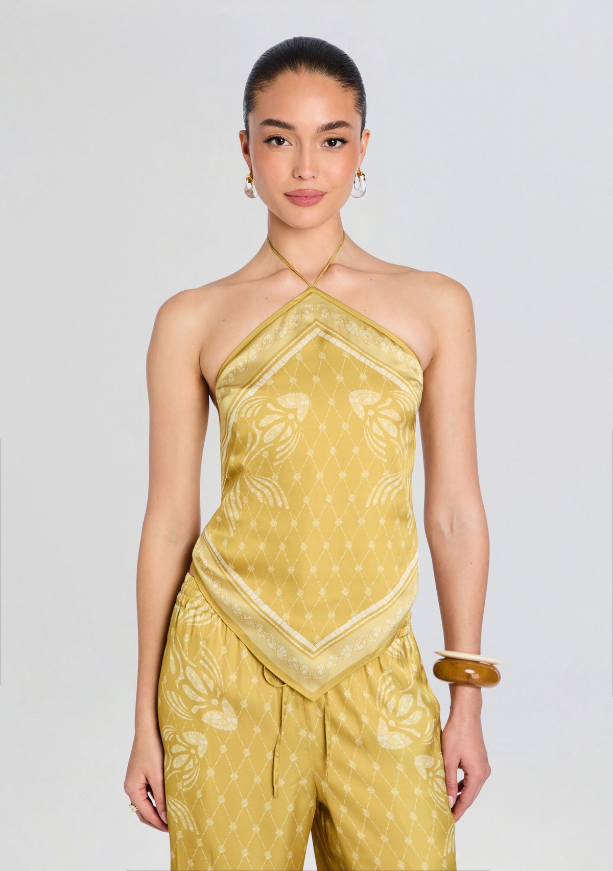 Jessie Top by Shani Shemer in Mustard Mosaic Print, product image 1