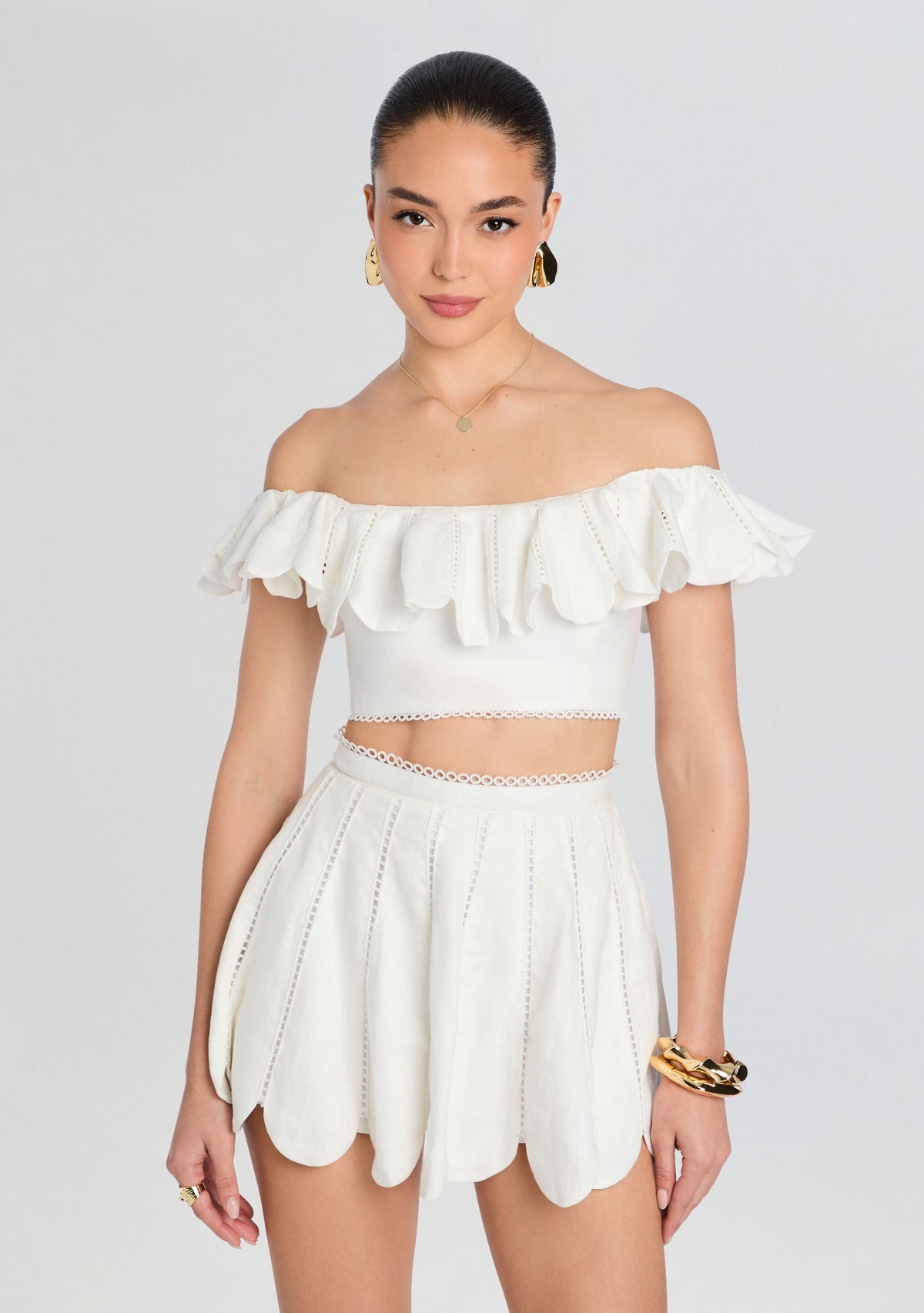 Nela Top by Azulu in Ivory, product image 1
