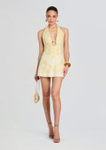 Rae Mini Dress by Shani Shemer in Mustard Mosaic Print, product image 1