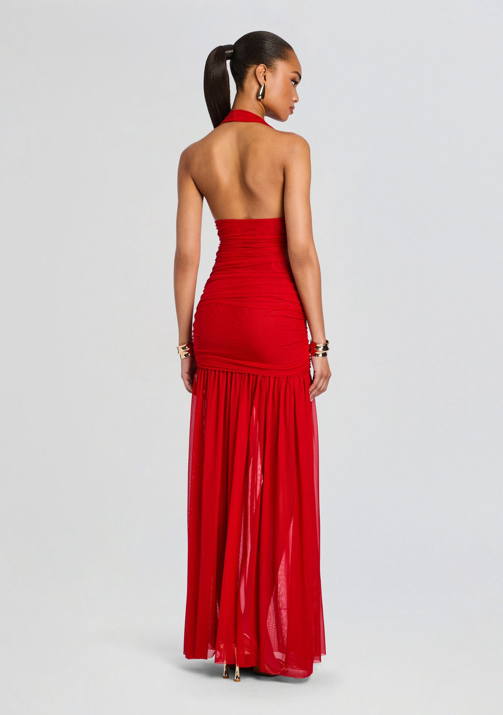Teghan Mesh Dress by SEROYA in Derby Red, product image 4