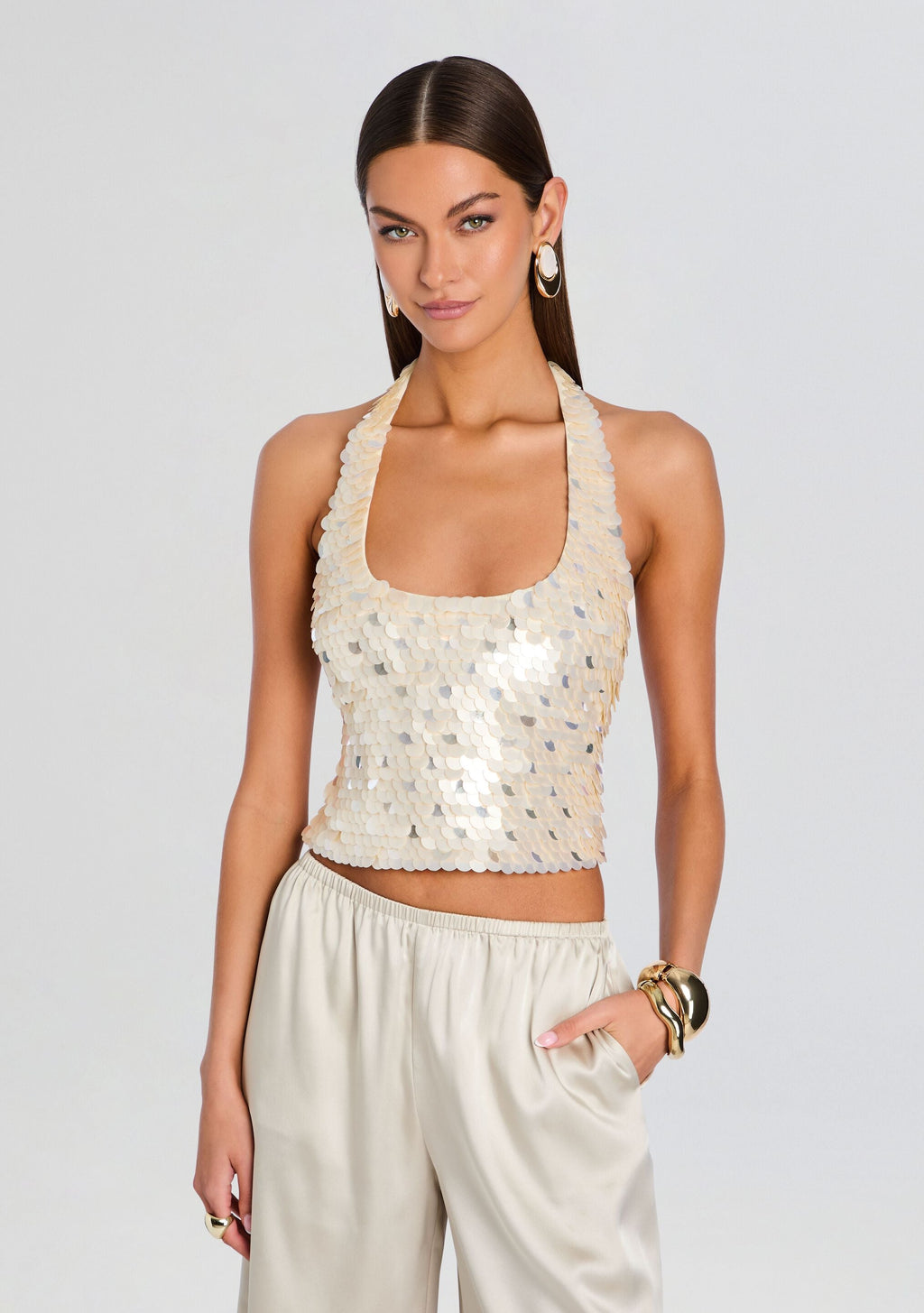 Avriel Embellished Top by retrofête in Cream, product image 5