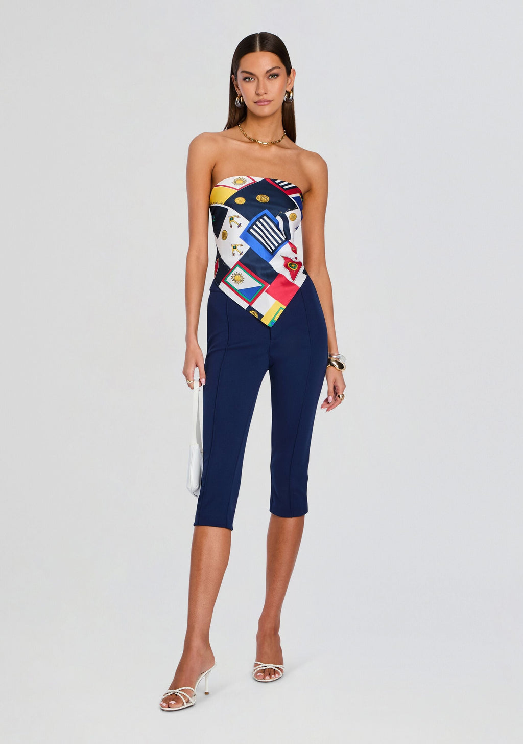 Hark Satin Top by SEROYA in Regatta, product image 2