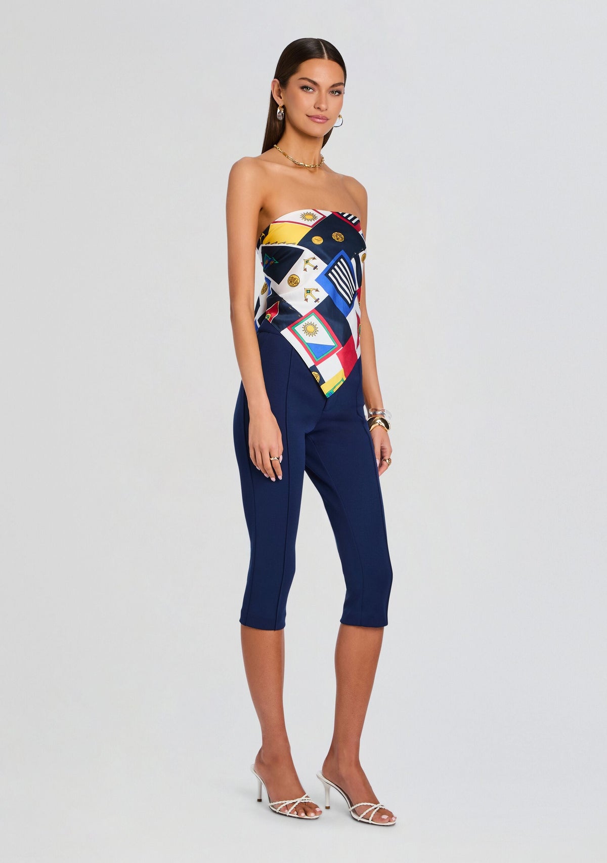 Hark Satin Top by SEROYA in Regatta, product image 4