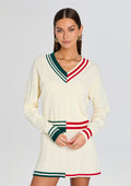 Iona Sweater by SEROYA in Eggshell Varsity, product image 1