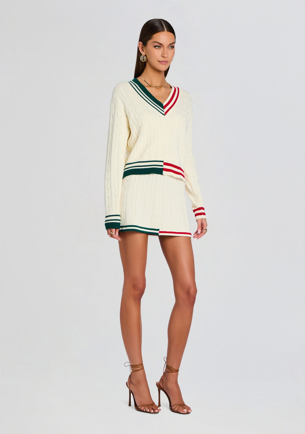 Iona Sweater by SEROYA in Eggshell Varsity, product image 4