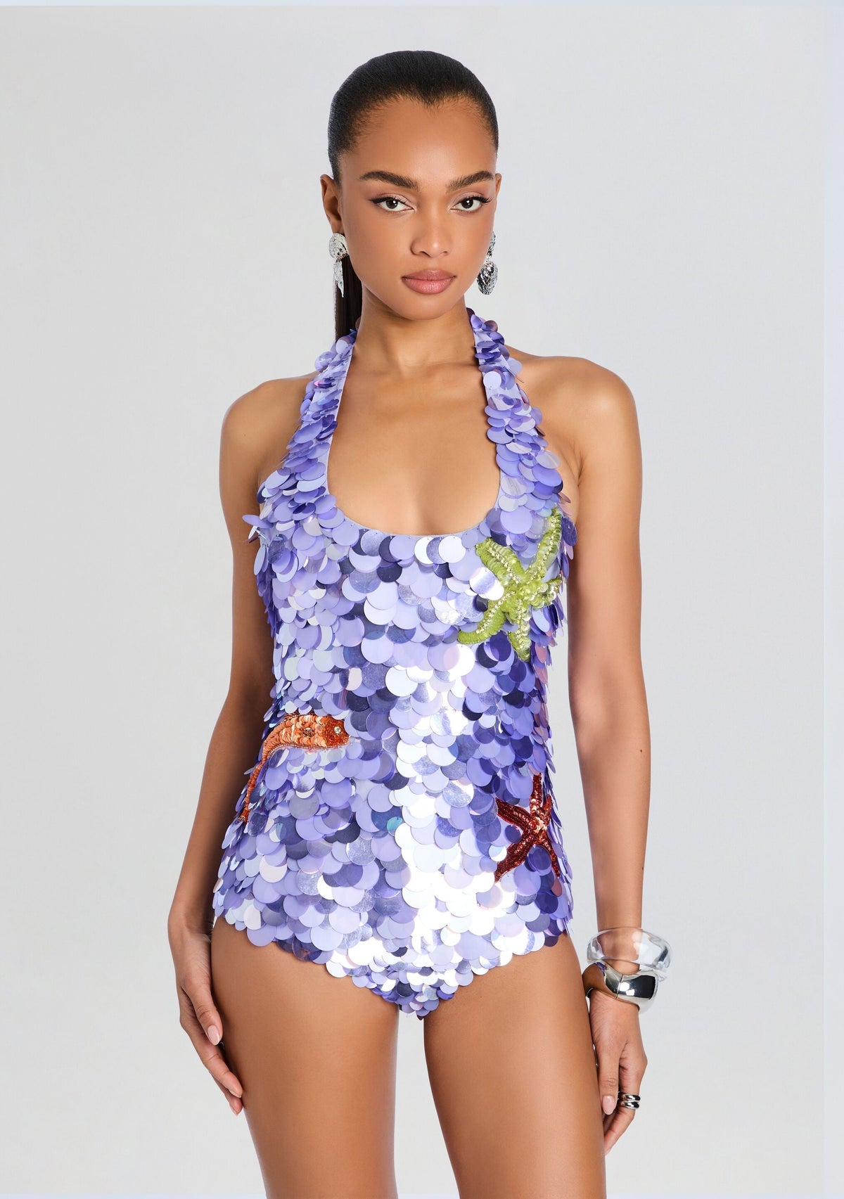 Isabele Embellished Romper by retrofête in L'Acqua/Multi, product image 6