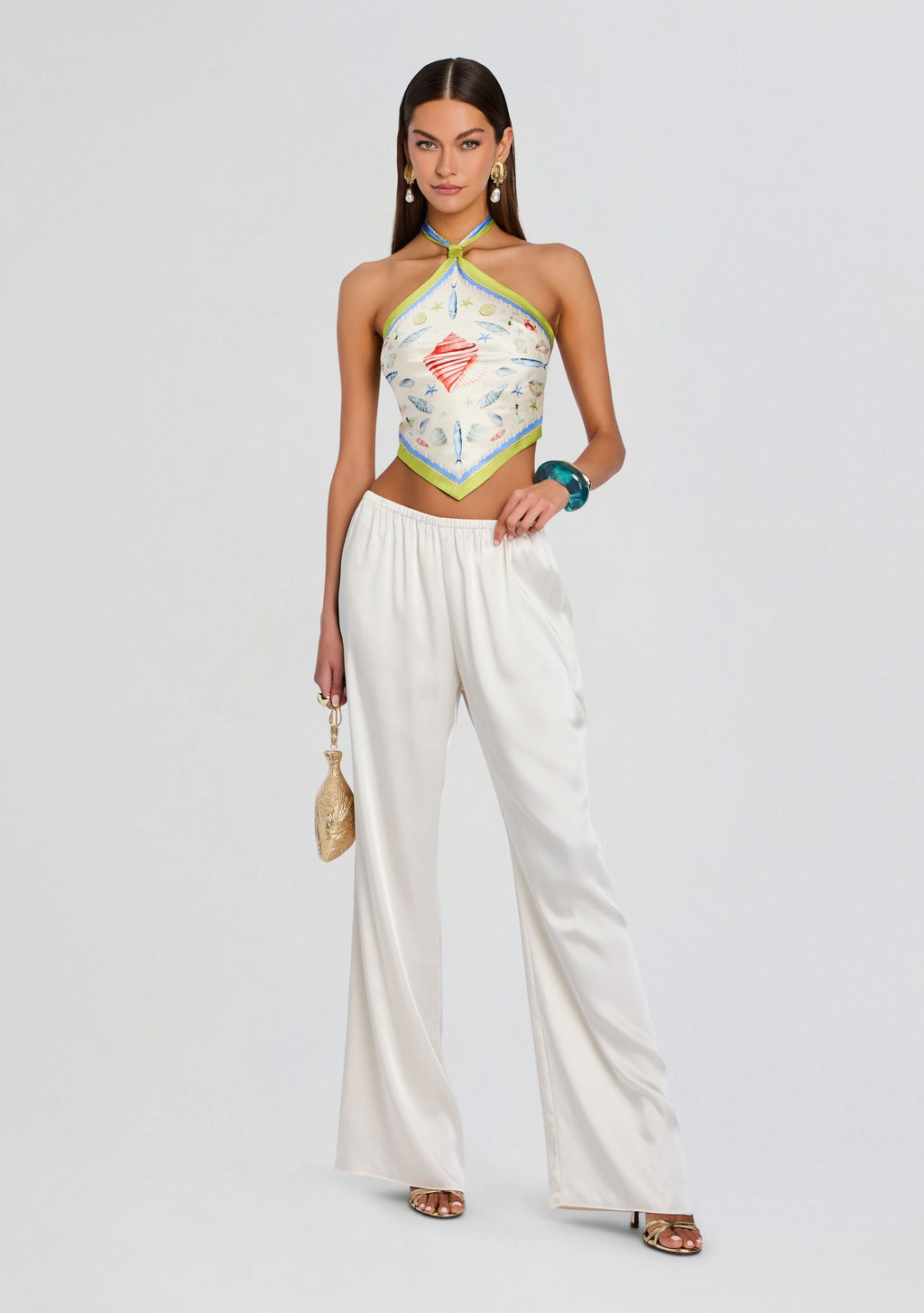 Jamie Silk Top by retrofête in L'Acqua Marine, product image 3