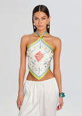 Jamie Silk Top by retrofête in L'Acqua Marine, product image 1