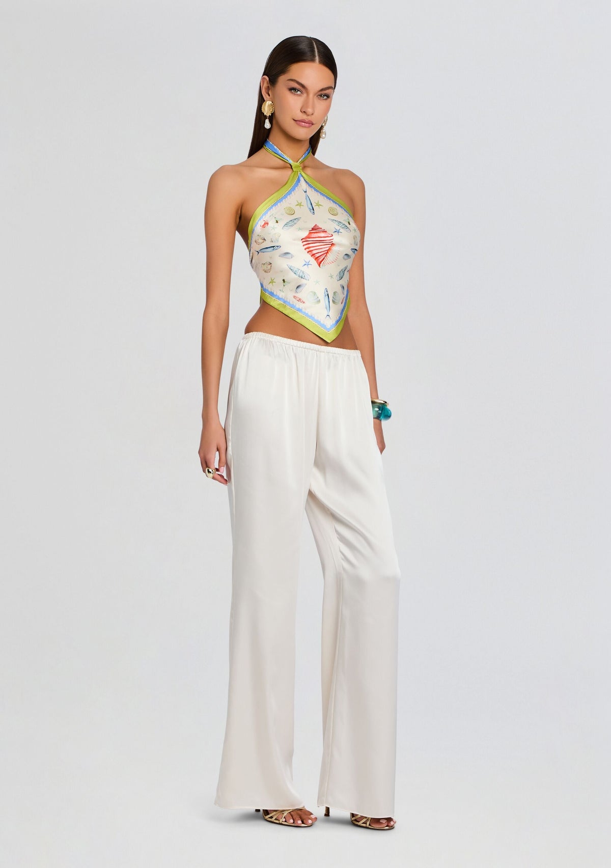 Jamie Silk Top by retrofête in L'Acqua Marine, product image 5