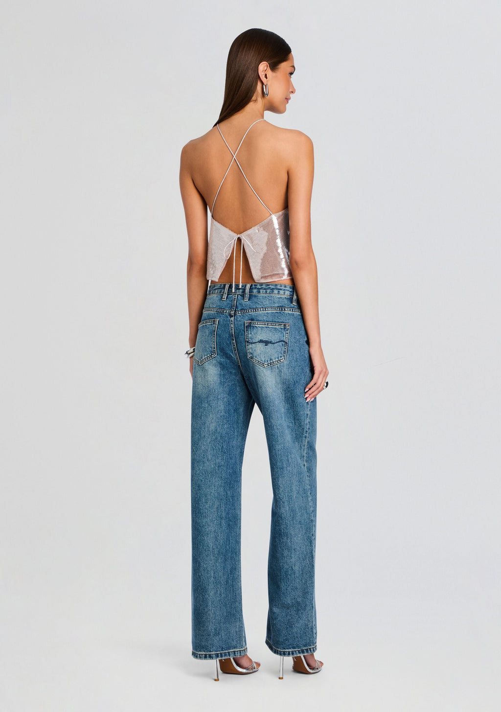 Norma Sequin Top by retrofête in Truffle, product image 5