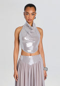 Pyna Sequin Top by retrofête in Greige, product image 1