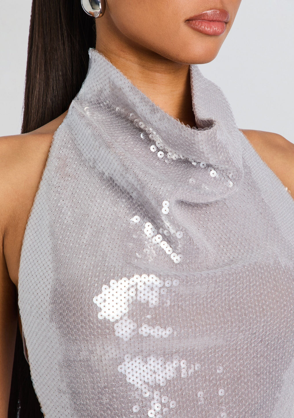 Pyna Sequin Top by retrofête in Greige, product image 3