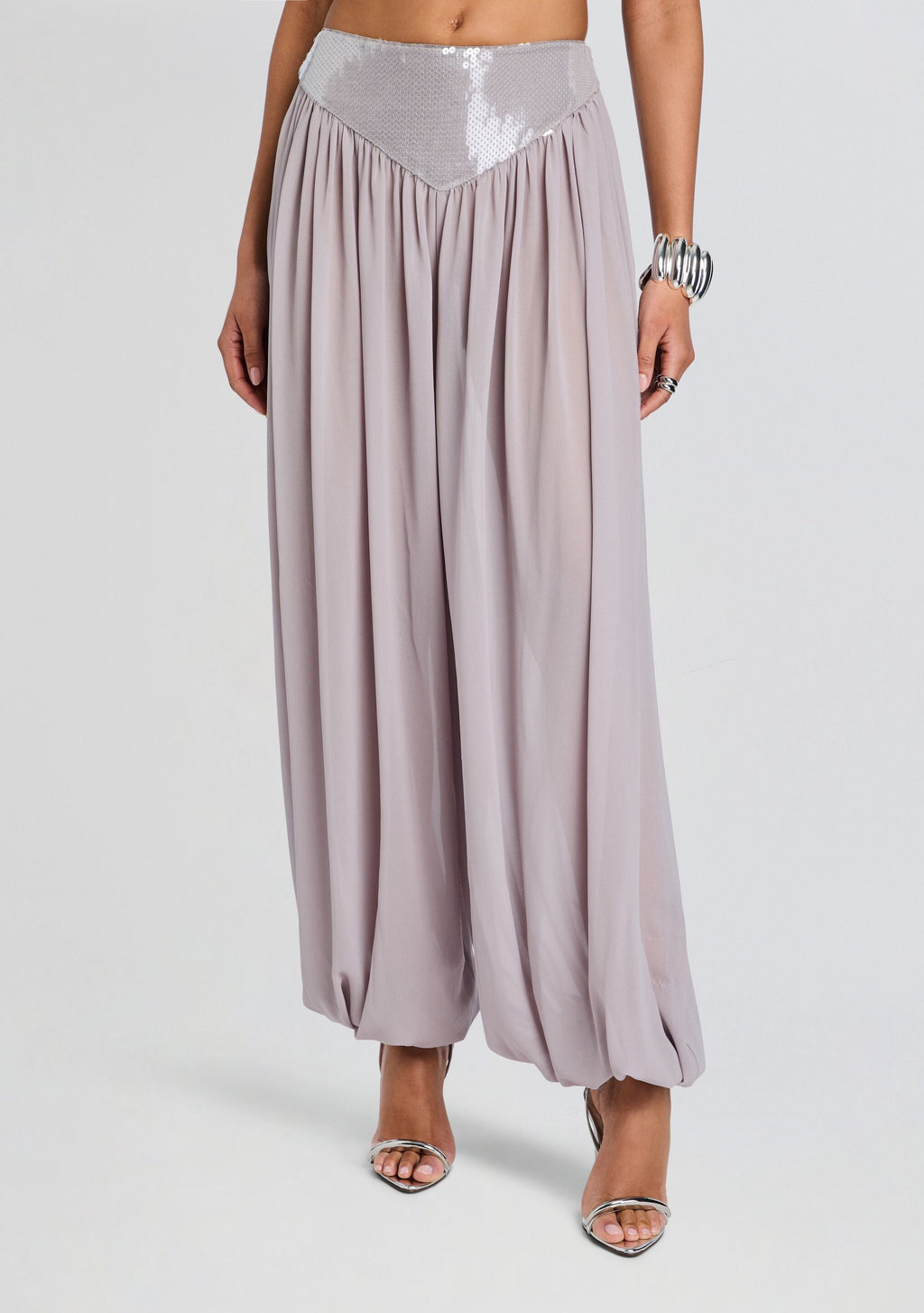Pyna Sequin Pant by retrofête in Greige, product image 1
