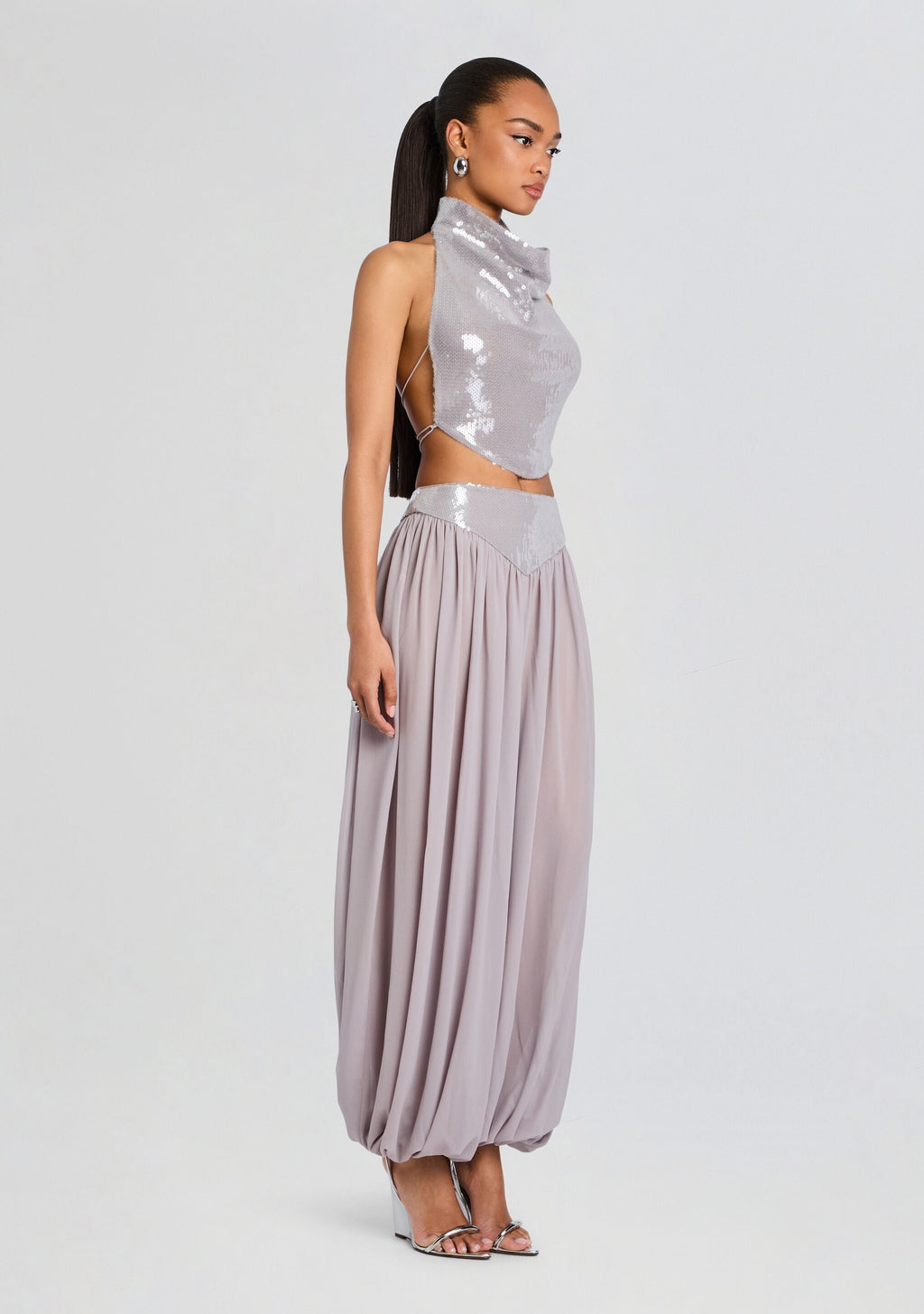Pyna Sequin Pant by retrofête in Greige, product image 4