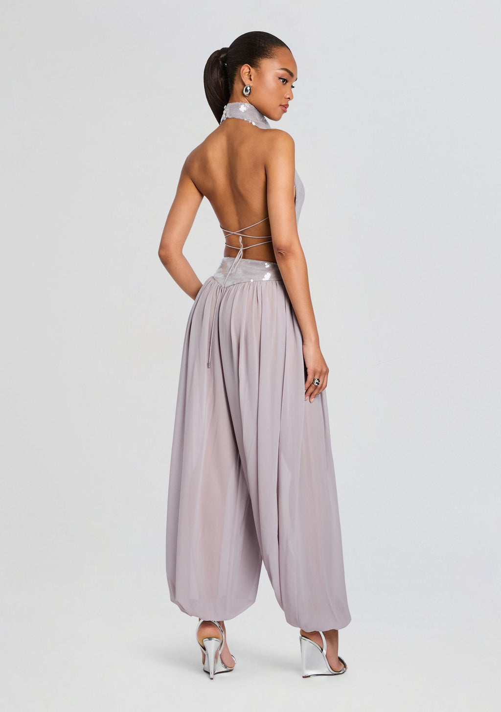 Pyna Sequin Pant by retrofête in Greige, product image 5