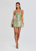 Theolonia Sequin Dress by retrofête in Matcha, product image 1