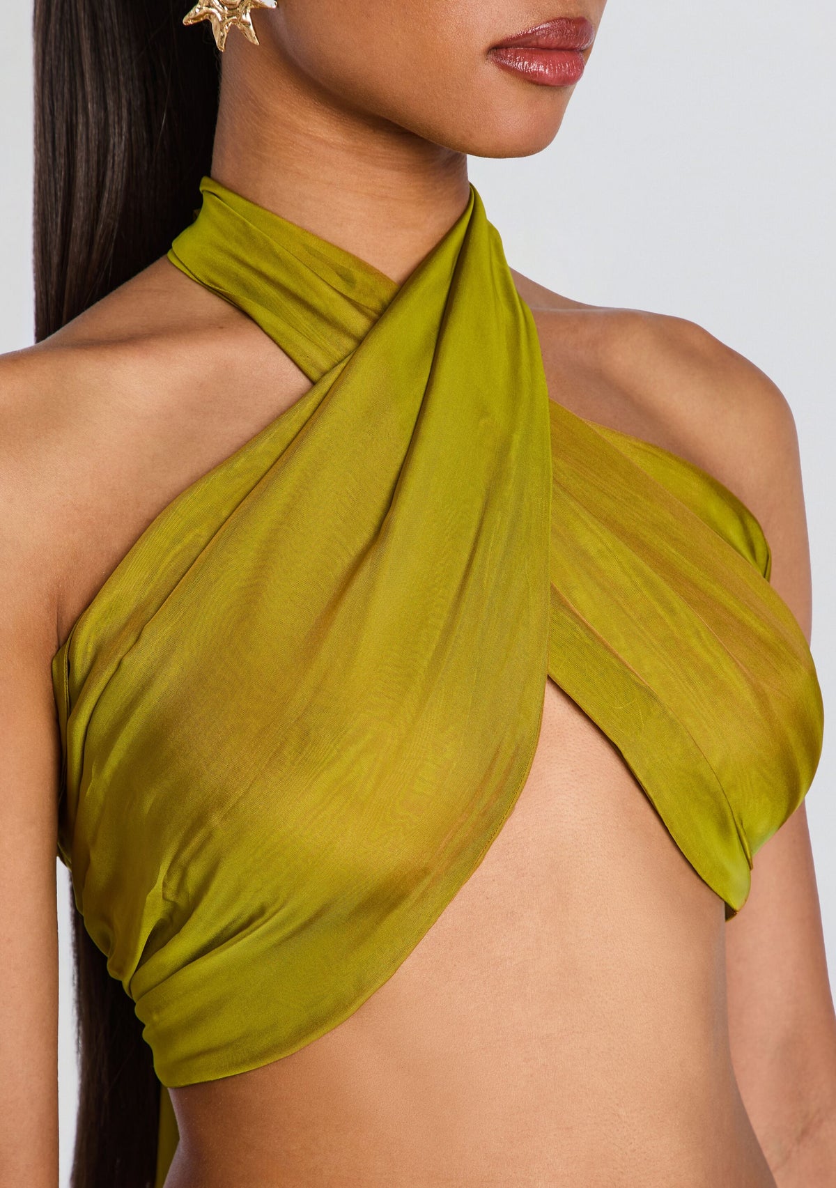 Fable Chiffon Top by retrofête in Iridescent Dijon, product image 3