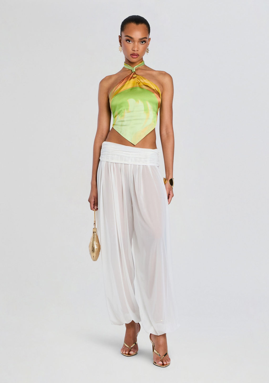 Jamie Silk Top by retrofête in Pera Brushstroke, product image 2