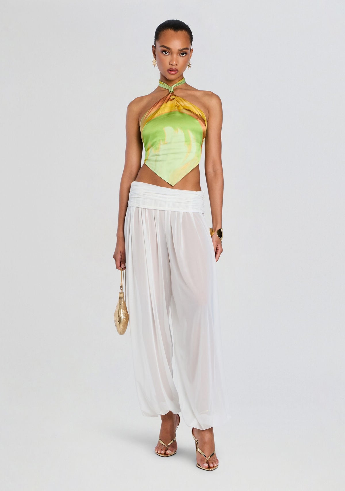 Jamie Silk Top by retrofête in Pera Brushstroke, product image 2