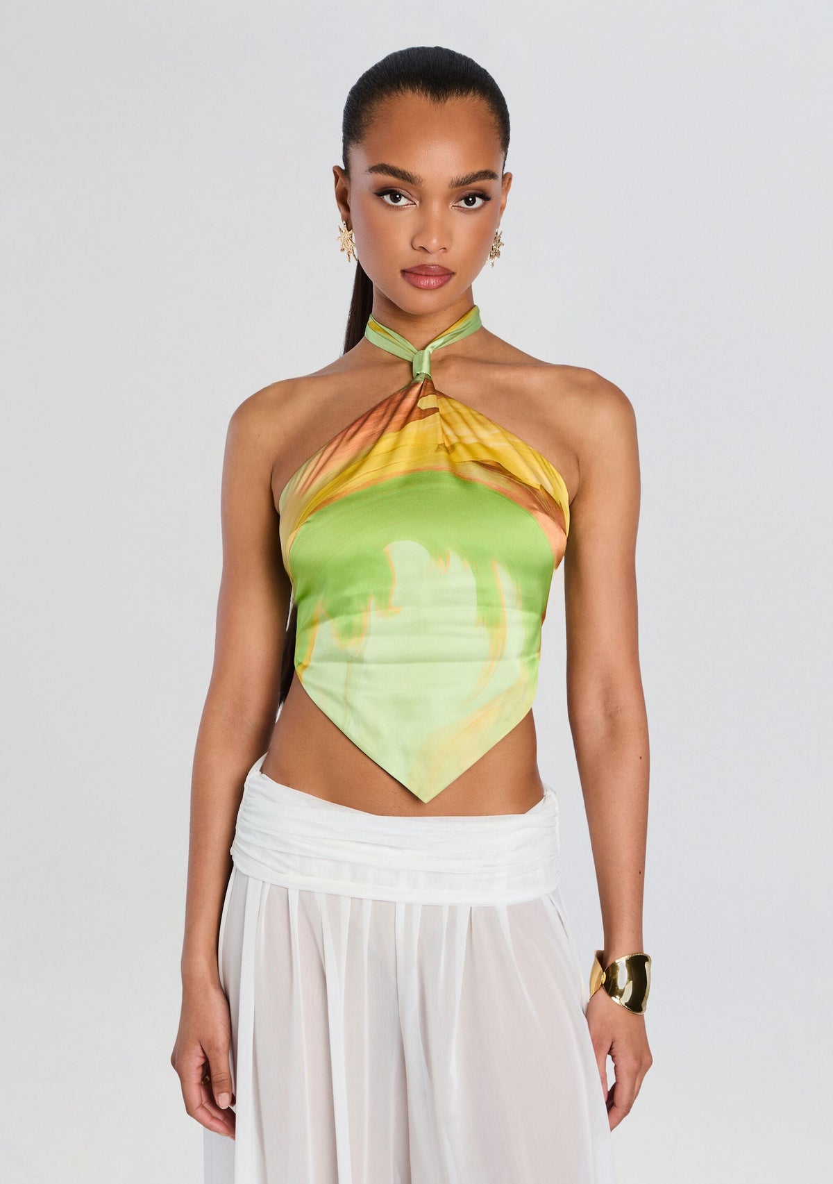 Jamie Silk Top by retrofête in Pera Brushstroke, product image 1